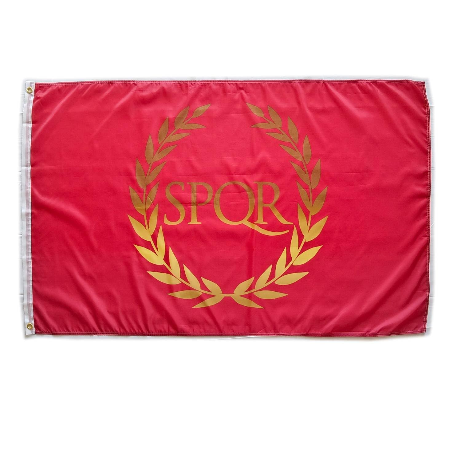 Pandiui23 Roman Empire Flag - SPQR, 150 cm x 90 cm, Water Resistant, Polyester, Historical/Cultural Event