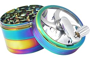 micherr Hand Crank 4 Stage Metal Seasoning Grinder with Alloy Construction and Multicolor Finish for Kitchen Use