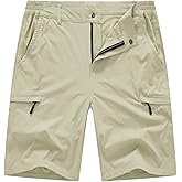 BASUDAM Men's Cargo Hiking Shorts Stretch Quick Dry Lightweight Work Shorts 6 Pockets for Camping Travel