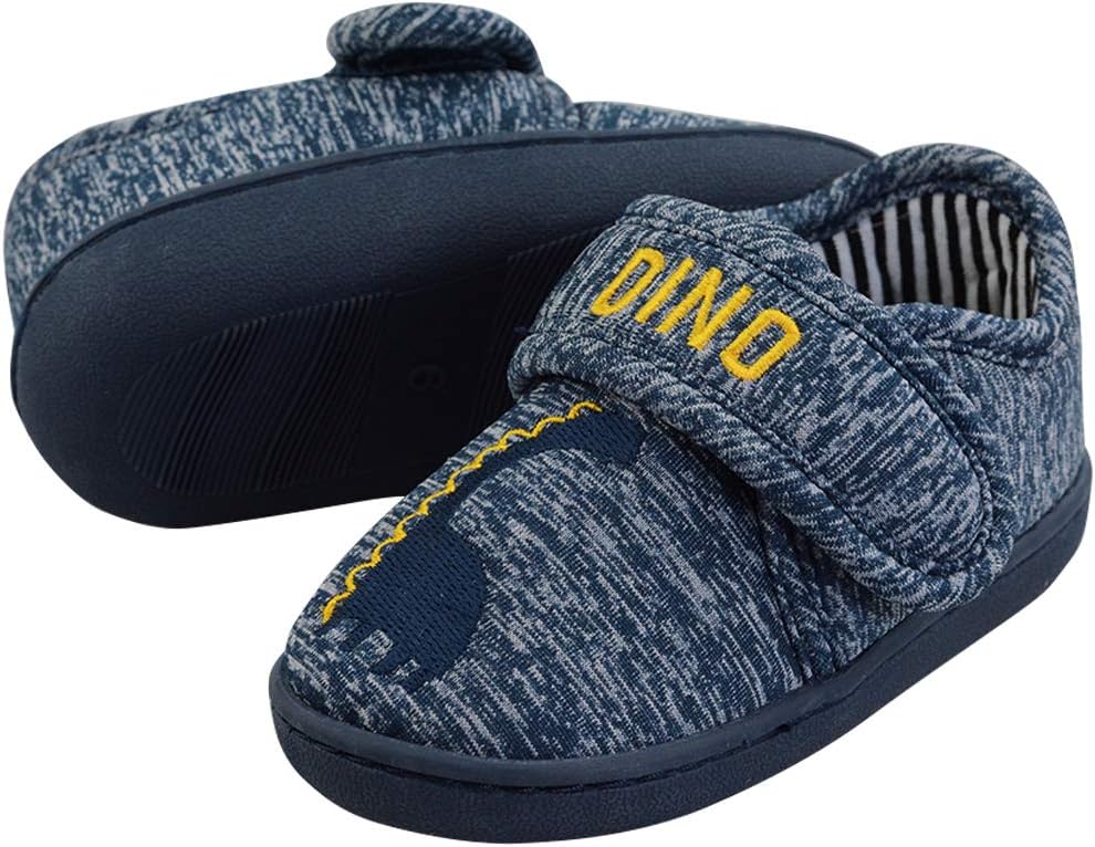 LA PLAGE Toddler/Little Kid Slouch Slippers Cotton Suede Anti-Slip House Shoes