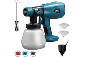 DTNESS Cordless Paint Sprayer for Makita 18V/21V Battery, Handheld Electric Paint Gun with 1000ML Container, 3 Nozzles, for Home Interior/Exterior/Furniture/Walls/Fence/Ceiling (Battery Not Included)