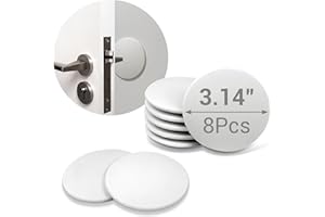 ZJWZLG Door Stopper - 3.14" White Door Stoppers for Wall (8 Pack), with Heavy-Duty Adhesive - Wall Protector & Shock-Absorbent Protectors from Door Knobs - Prevents Scratches on Walls & Doors