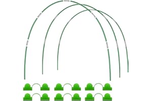 7QUEEN Garden Hoops for Raised Beds 3Set Row Cover Greenhouse Garden Grow Tunnel Netting Hoops, Greenhouse Support Hoop Flexible Fiberglass DIY for Outdoor Plant 18pcs Flexible Sticks