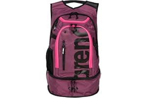 ARENA Unisex Adult Fastpack 3.0 Swimming Athlete Sports Backpack for Swimming Training Gear Gym Bag for Men and Women, 40 Liters, Plum/Neon Pink