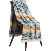 Pendleton Mystic Lake Throw Blanket, Southwestern, 50" x 70", Blue | Oversized Throw, Southwest-Inspired Pattern, Lightweight, Housewarming Gift, Year-Round Use, Living Room Decor, Easy Care