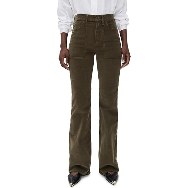 ASKK NY Women's Brighton Wide Leg Corduroy Pants, Safari