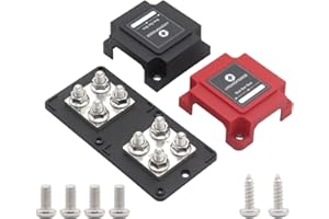 T Tocas Heavy Duty 400A Bus Bar with 8 x 5/16" (M8) Studs Cover | 400 Amp Busbar Powerbar 12V - 48V DC