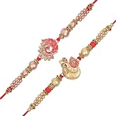 Riddhika Ventures Brother Rakhi with Greeting Card | Rakhi Thread | Rakhi Gifts for Brother, Sister, Bhaiya, Bhabhi for Indian Rakhi Raksha Bandhan Festival (Set of 2)(K4K5)