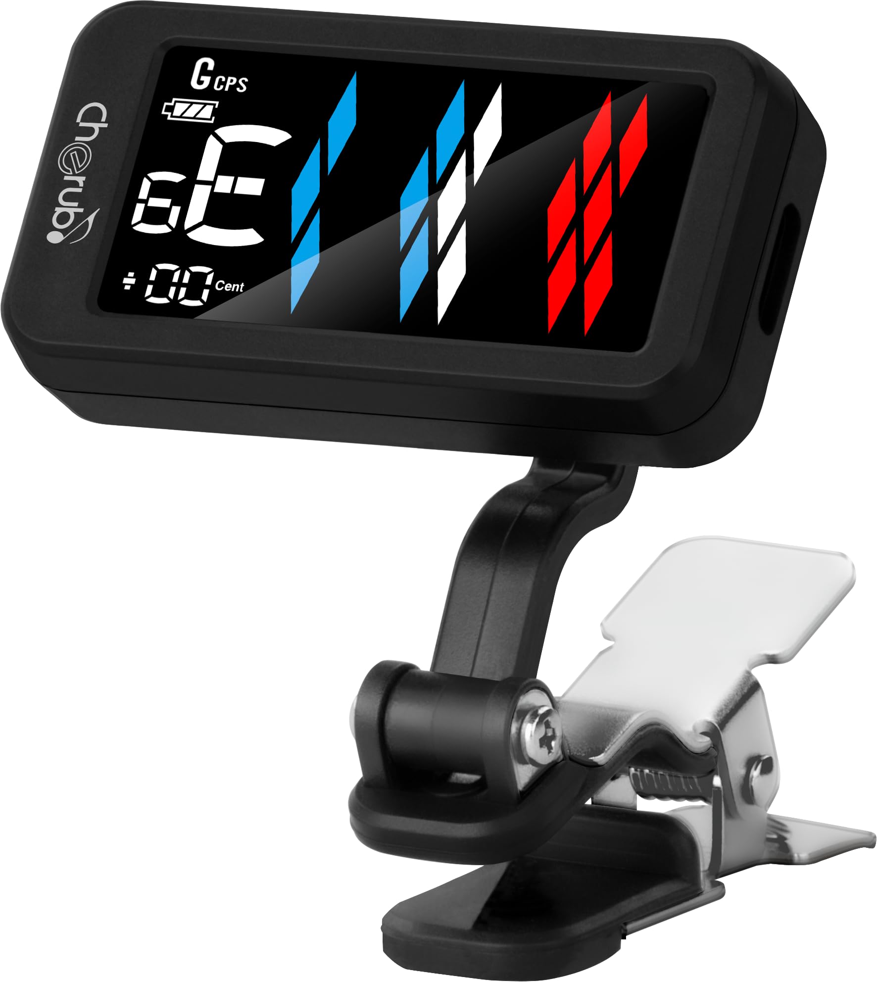 【国内正規品】チェルブ Cherub 著名ミュージシャンも使用 USB Type-C充電式クリップチューナー 見やすいディスプレイ ウクレレやベースモードも搭載 コンパクトサイズ CPSチューニング搭載 自動パワーオフ機能 WST-905Li ブラック商品画像