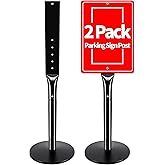 VAIIGO 2Pack Heavy Duty Cast Iron Sign Stand - 48" Outdoor Portable Pedestal Post - Display Road Sign, Construction Sign Holder (Black)
