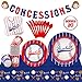 162 Pcs Baseball Party Supplies Baseball Party Tableware Kit Concessions Banner Tablecloth Plates Cups Napkins for Sports Theme Birthday Party Decorations Serves 20 Guests