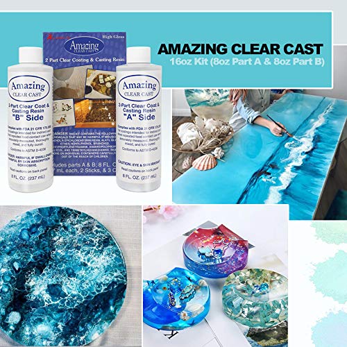 Amazing Clear Cast Epoxy Resin Kit Deep Pour Epoxy Resin by Alumilite, 20x Disposable Plastic