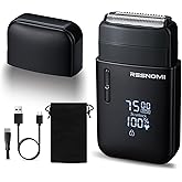 Electric Foil Shavers for Men, Electric Razor for Men Face - 2 Floating Blades, IPX7 Waterproof, 3 Adjustable Gears, LCD Display, Type-C Rechargeable,Wet/Dry Foil Shaver for Travel & Home, Matte Black