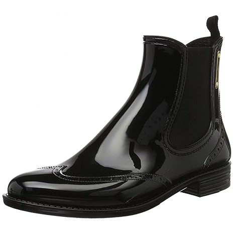 RENNER XXL Regenstiefel Gummistiefel Damen Gummistieflette Gr. 36-41, Schwarz, 38