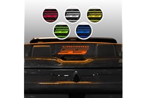 Windrestrictor LED Wind Deflector for 2016 - Present Camaro Convertible with Illuminated Laser Etched Graphic on Clear Glass (Camaro SS, Orange)