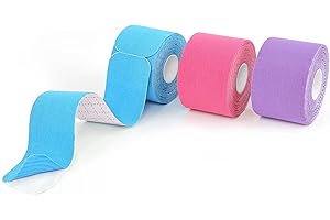 AUPCON Kinesiology Tape Elastic Kinesiology Therapeutic Athletic Tape Hypoallergenic Breathable Cotton Sports Muscle Tape Therapy Recovery Support for Knee Shoulder Ankle Elbow Shin (5m-Mix-Precut)