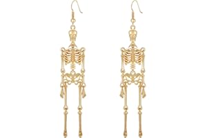 CEALXHENY Halloween Skeleton Earrings Spooky Skull Skeleton Dangle Earrings for Women Costume Dress Up Ghost Earrings Halloween Outfits Jewelry Accessories Gifts