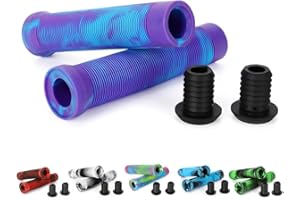 Scooter Grips - Mixed Color Bike Bicycle MTB Handlebar Grips | 145mm Soft Handle Grips for Pro Stunt Kick Scooter, BMX Bikes,