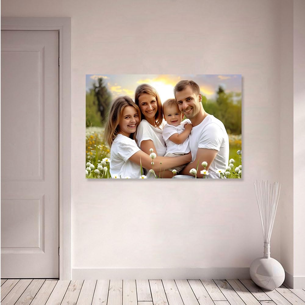 Personalized Framed Canvas Wall Art, Custom Your Photo on Canvas, Canvas Prints With Your Photo, Decor for Home Living room Bedroom Kitchen Framed Ready to Hang - 16L x 12W