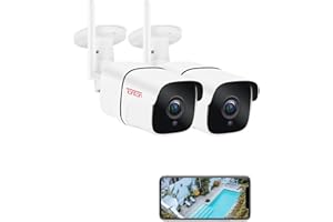 Wireless Security Cameras Outdoor, Tonton 2 Pack 1080P WiFi IP Camera, IP66 Waterproof Outdoor, Motion Detection & Alert, Nig