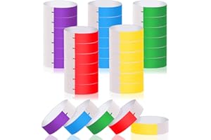 LOMIMOS 500Pcs Colourful Synthetic Paper Wristbands for Events,Event Wristbands Waterproof Paper Bracelets Lightweight Arm Ba