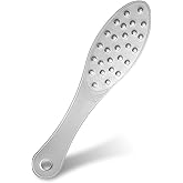 Metal Foot File Stainless Steel Foot Scraper Portable Pedicure Tool Double Sided File Callus Remover Professional Feet Rasp Scrubber Heel Travel-Friendly Foots Care Essential for Feet Wet or Dry Skin