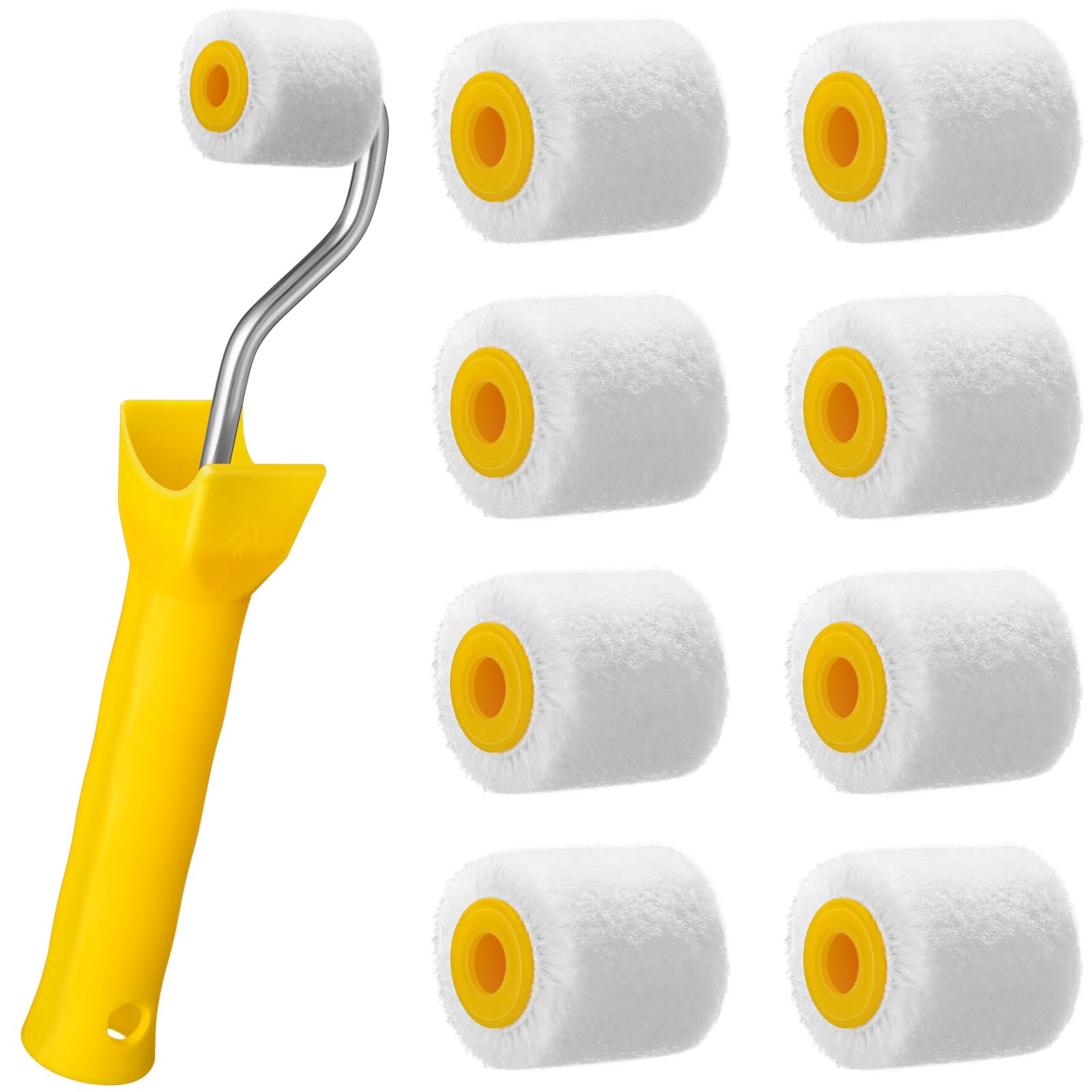 Photo 1 of Honeydak 8 Pack Mini Paint Roller Small Paint Roller for Touch up Trim Edge or Corner, Extra Small Wool Brushes Tool for Window Frames Photo Frames (1 Inch)