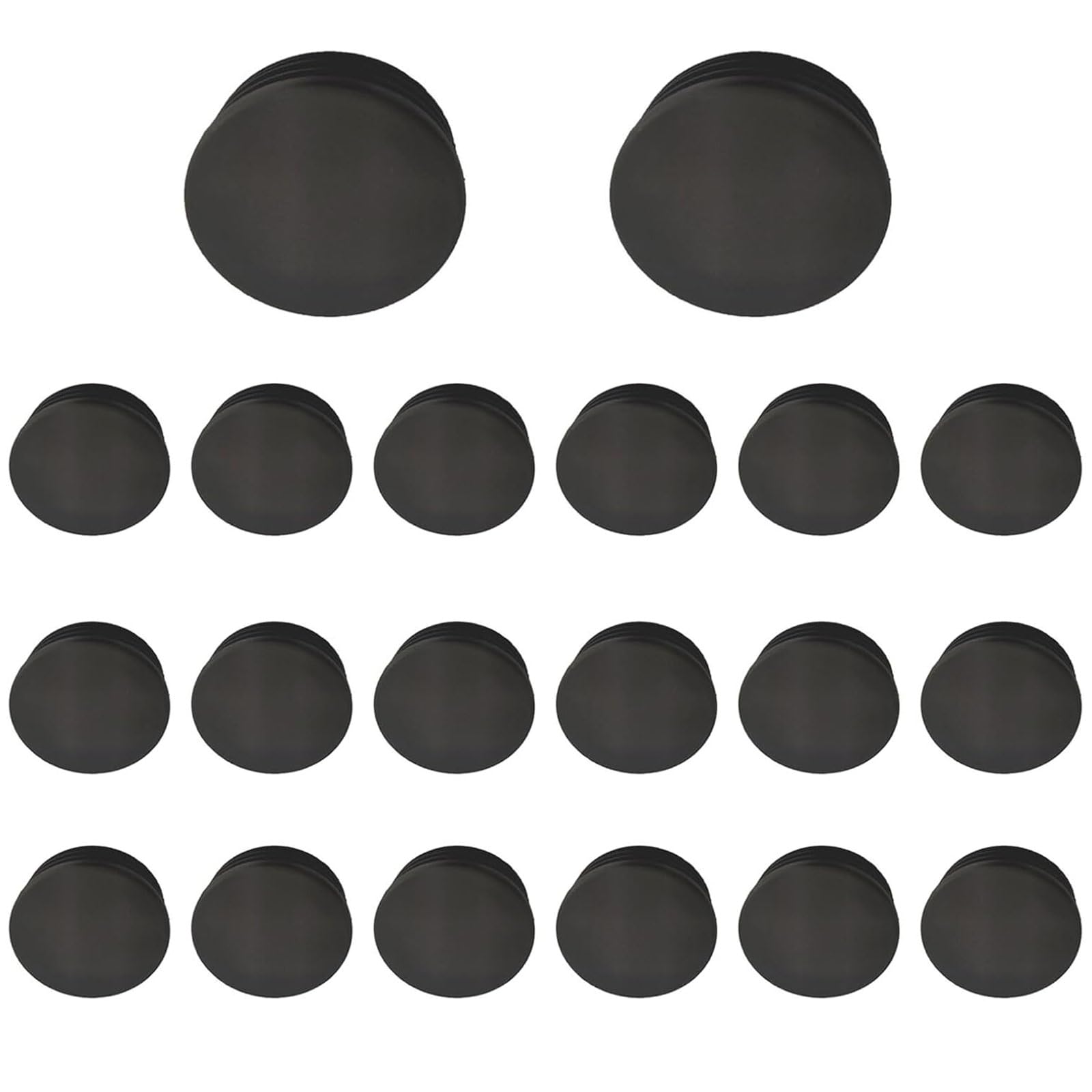 TRHDFW 20 Pcs Round Plastic Plugs, Black Tube Inner End Caps, 50mm Cover for Furniture Chair Desk Leg Tables Foot, Pipe