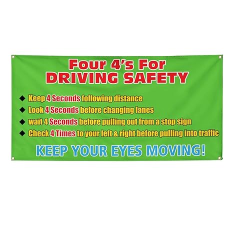 Amazon Com Vinyl Banner Sign Four 4 S For Driving Safety Traffic