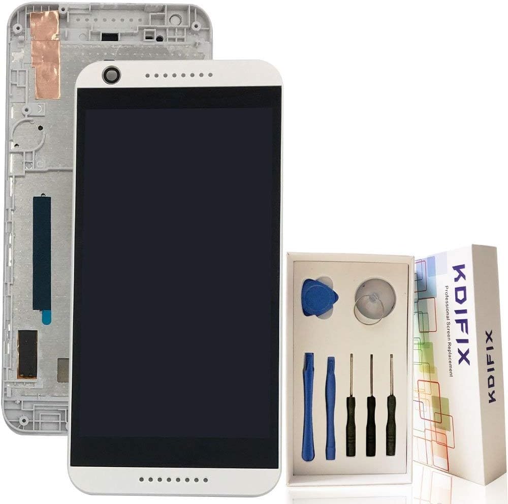 KDIFIX for HTC Desire 626G LCD Touch Screen Assembly + Frame with Full Professional Repair Tools kit (White+Frame)