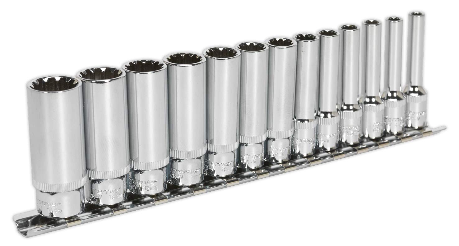 Sealey Ak69813D Socket Set 13Pc Deep 1/4Sq Drive Total Drive