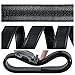 Leather Belts for Men with Automatic Buckle Ratchet Slide Holeless Black big - Long 52''