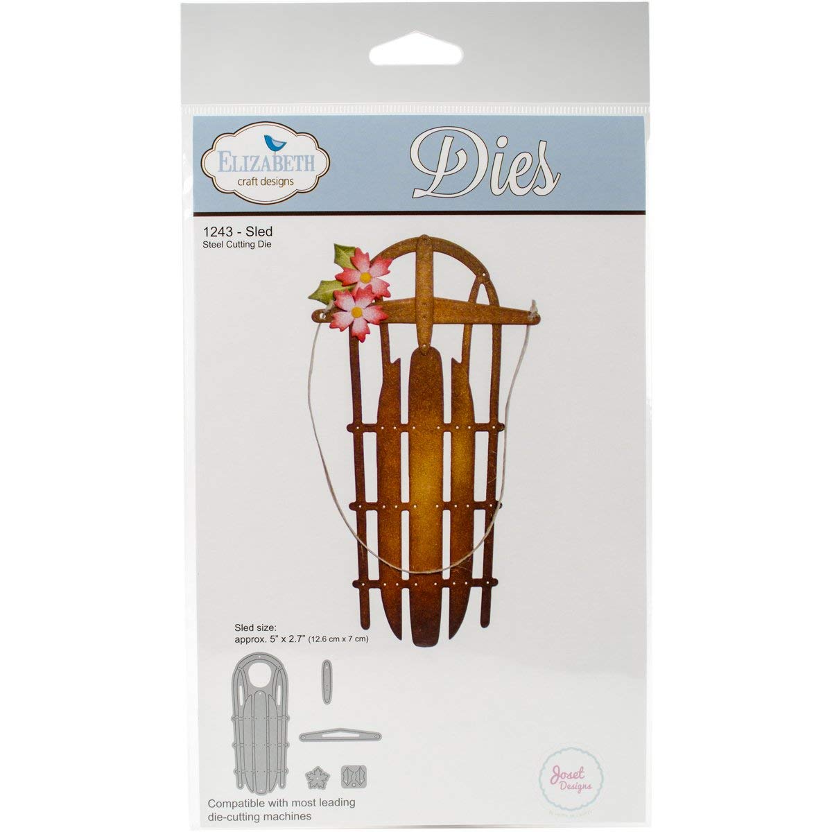 Elizabeth Craft Designs Sled Die, Metal, Grey, 26.1 x 15 x 0.2 cm