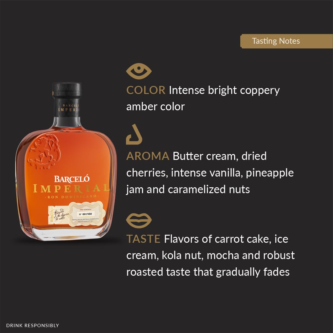 RON BARCELÓ IMPERIAL RON DOMINICANO Rum (1 x 0,7 l) 38% vol. - In edler Geschenkbox - Vielfach preisgekrönter, aromatischer Rum, blended in der Dominikanischen Republik 7