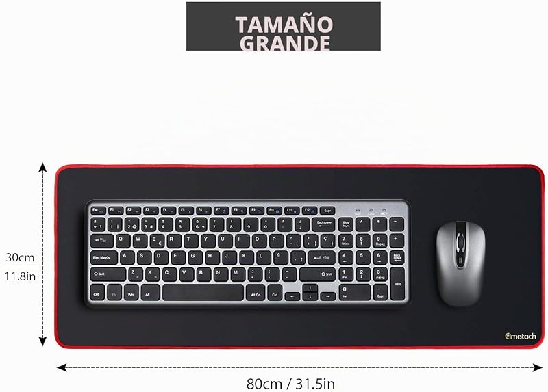 Tapete de rato grosso para rato sem fios, base de borracha antiderrapante, tapete de rato de computador grande e impermeável com bordas costuradas para jogos, portátil e desktop 31.5×11.8