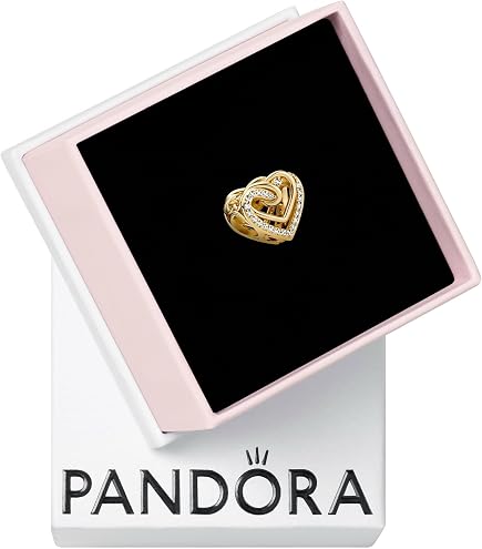 Amazon.com: Pandora Sparkling Leveled Heart Charm Bracelet Charm
