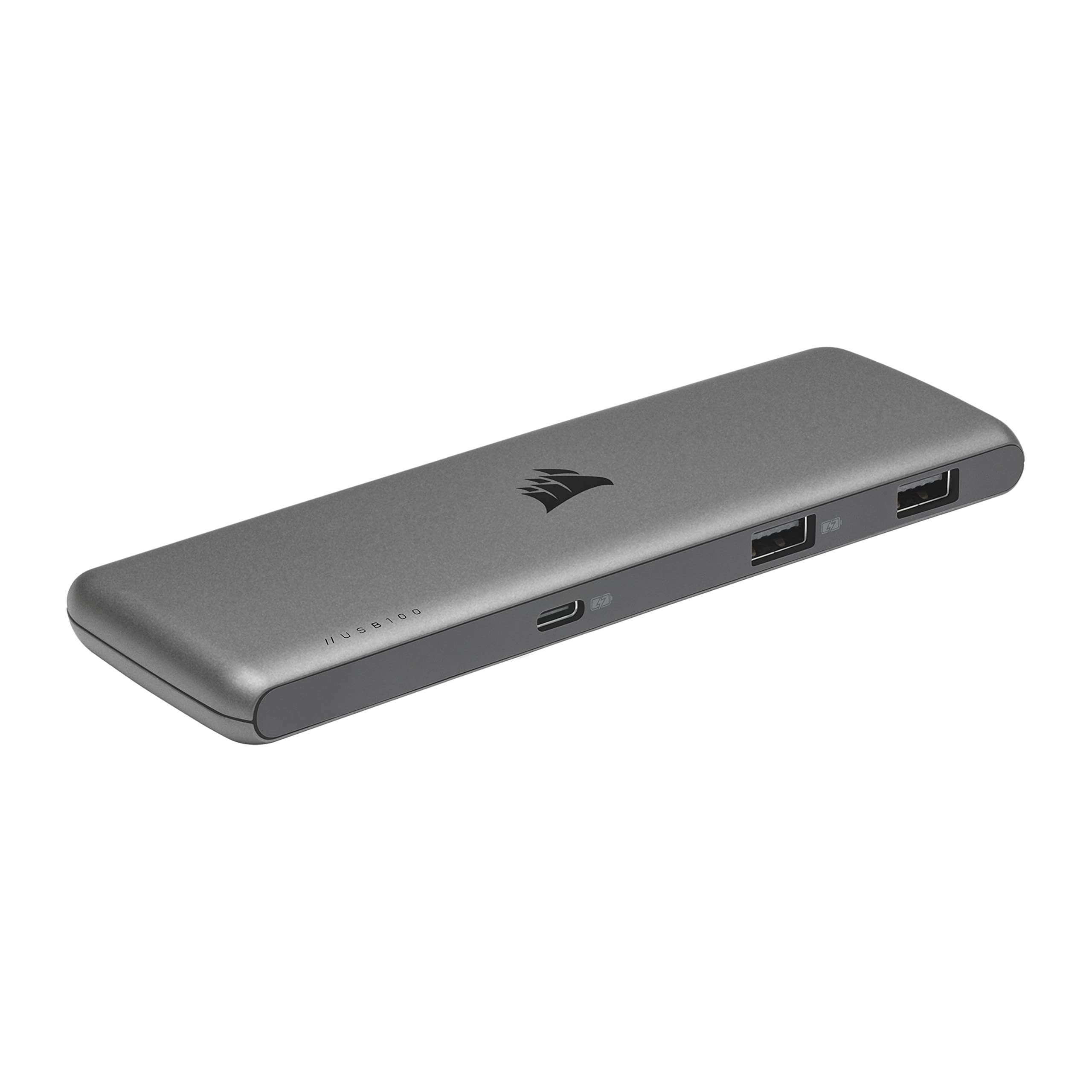 Corsair USB100 7-Port USB-C/USB-A Expansion Hub (3x USB Type-C Ports, 4x USB Type-A Ports, SuperSpeed 5Gbps, Self-Powered, Durable Slim Housing, Mac and Windows Compatible) Grey, (CU-9000003-UK)