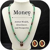 Money Necklaces Earrings Jewelry Set for Women Money Attraction Wealth Necklace Feng Shui Good Luck Tiger Eye Jade Beaded Necklace Accessories Outfits Protection Spiritual Birthday Jewelry Gifts