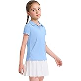 KEREDA Girls Polo Shirts Golf Tennis School Uniform Short Sleeve T Shirts V-Neck Collared Quick Dry Tops