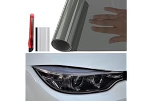KASHIBANG 12" x 7ft Headlight Taillight Tint Film,Light Black Car Light Self-Adhesive Film，Car Light Protector Film, Cover Tint Film for Cars, Trucks, SUVs