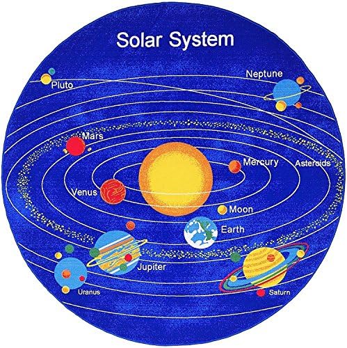 PRO RUGS KIDS EDUCATIONAL SOLAR SYSTEM RUG. PLEASE CHECK ALL THE PICTURES (8 Feet X 8 Feet Round)