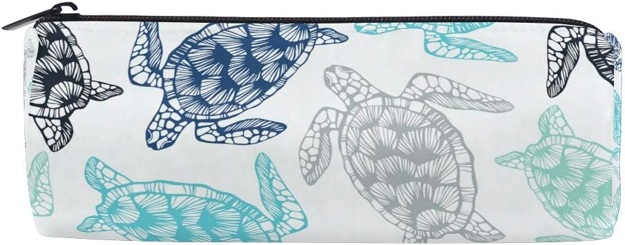 Boho Sea Turtle Tortoise Pen Case School Pencil Holders Kids Drum Large Capacity Pouch Makeup Cosmetic Boxes Office Travel Bag
