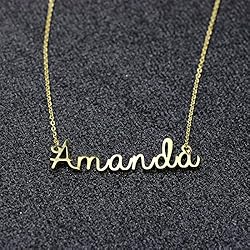 Awegift Personalized Name Necklace 18K Gold Plated