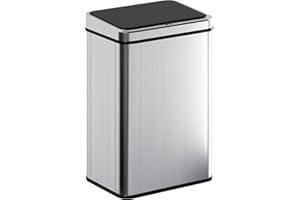 HOMCOM 10.6 Gallon (40L) Automatic Garbage Can with Quiet Soft-Close Lid, Touchless Trash Can with Fingerprint Resistant Stai