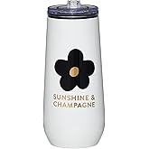Santa Barbara Design Studio Insulated Champagne Tumbler with Flip Top Lid Sippin Pretty Stainless Steel Champagne Flute, 12-Ounce, Sunshine
