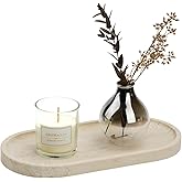 Koville Italian Travertine Tray, 12"x6" Vanity Decorative Marble Tray for Countertop, Catchall for Perfume, Candles, Jewelry Dish