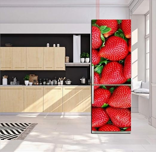 HAIMACX Pegatina 3D De Papel Tapiz Dulce Y Amargo Fresa Nevera ...