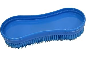 Intrepid International Magic Horse Brush, for Horse Grooming Kit w/Durable Plastic Bristles, Horse Brushes for Grooming, Mid Blue