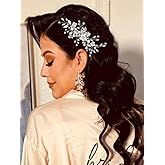 Catery Rhinestone Hair Clips Silver Wedding Hair Piece Flower Bridal Accessories for Brides and Women