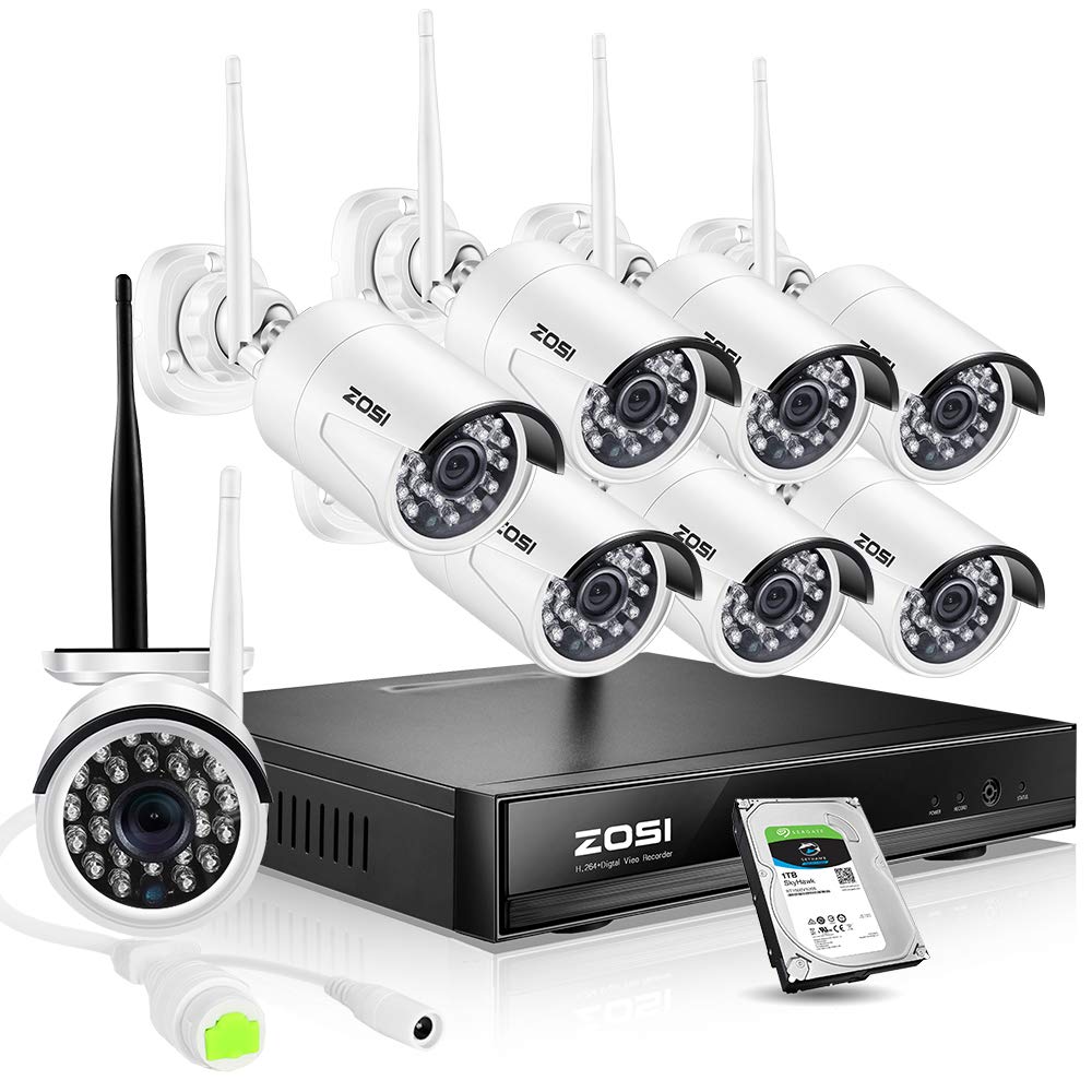 ZOSI Wireless Security Cameras System H.264+ 1080P 8 Channel Wireless